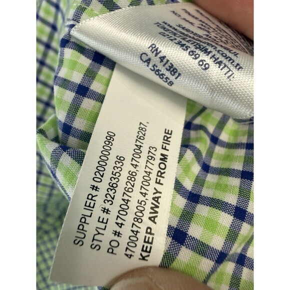Ralph Lauren Shirt Boys XL 18-20 Blue Green Gingham Long Sleeve Button Down chur - Picture 5 of 11